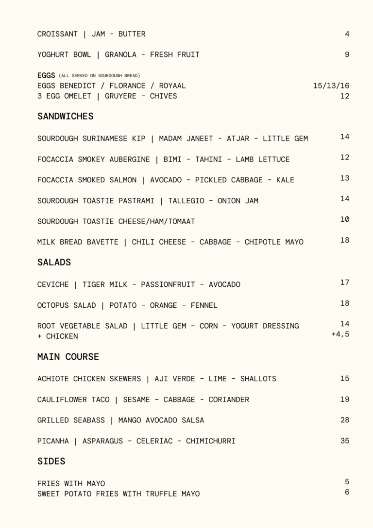 LUNCH MENU