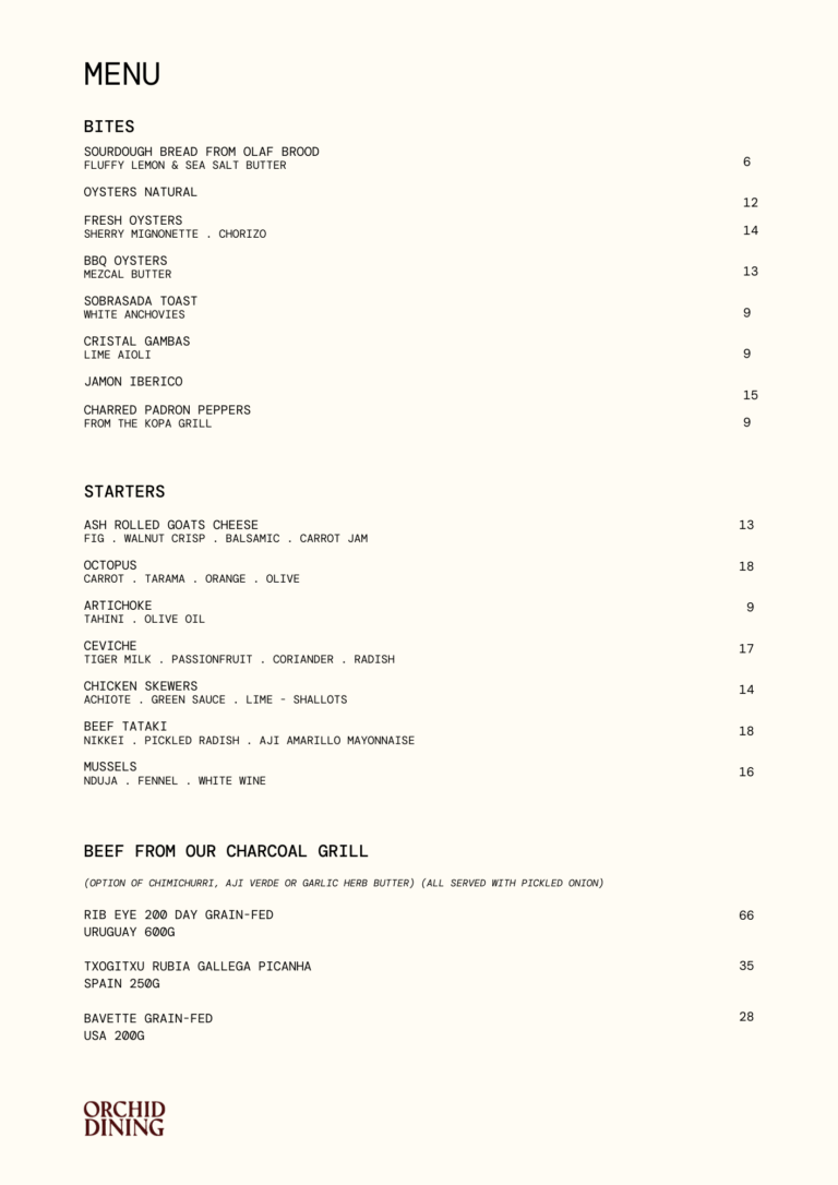 MENU ORCHID 1 ENG