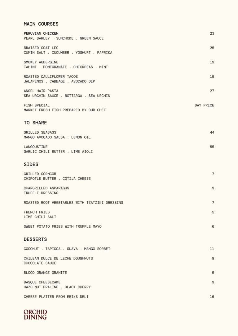 MENU ORCHID 2 ENG