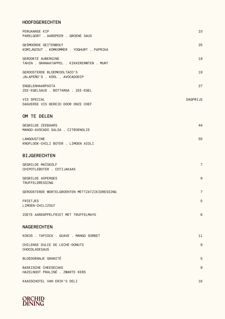 MENU ORCHID 2 NL