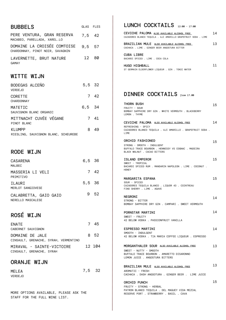 DRANKKAART ORCHID HOUSE (1)