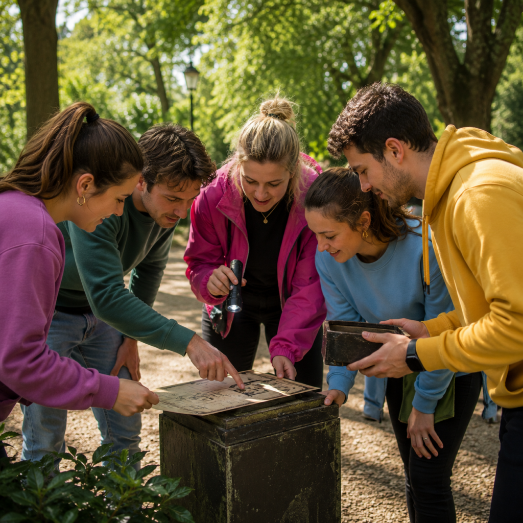 Team lost puzzels op tijdens een Hunted Escape Game teambuilding activiteit bij Orchid House Amsterdam